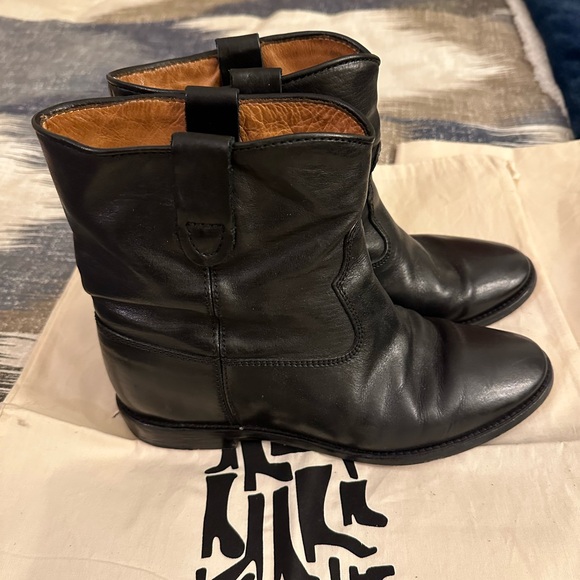 Isabel Marant Black Leather Crisi boots - Picture 13 of 14